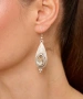 Kiraz White Crystal Stoned Silver Plated Earring
