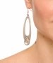 Kiraz White Crystal Stoned Silver Plated Earring