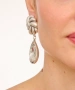 Kiraz White Crystal Stoned Silver Plated Earring