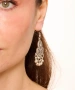 Kiraz White Crystal Stoned Silver Plated Earring