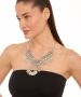 Kiraz White Crystal Stoned Silver Plated Necklace