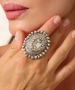 Kiraz White Crystal Stoned Silver Plated Ring
