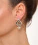 Kiraz White Pearl Stoned Silver Plated Earring