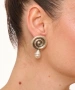 Kiraz White Pearl Stoned Silver Plated Earring