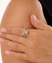 Kiraz White Stoned Silver Plated Ring