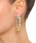 Kiraz Yellow Crystal Stoned Silver And Gold Plated Earring
