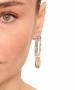 Kiraz Yellow Crystal Stoned Silver And Gold Plated Earring