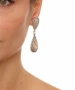 Kiraz Yellow Crystal Stoned Silver Plated Earring