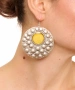 Kiraz Yellow Enameld Silver Plated Earring