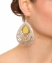 Kiraz Yellow Enameld Silver Plated Earring