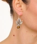Kiraz Yellow Enameld Silver Plated Leaf Earring