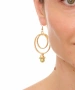 Kiraz Yellow Pearl Stoned Gold Plated Earring