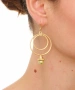 Kiraz Yellow Pearl Stoned Gold Plated Earring