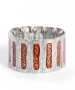 Kiraz Orange Enameled Silver Plated Bracelet