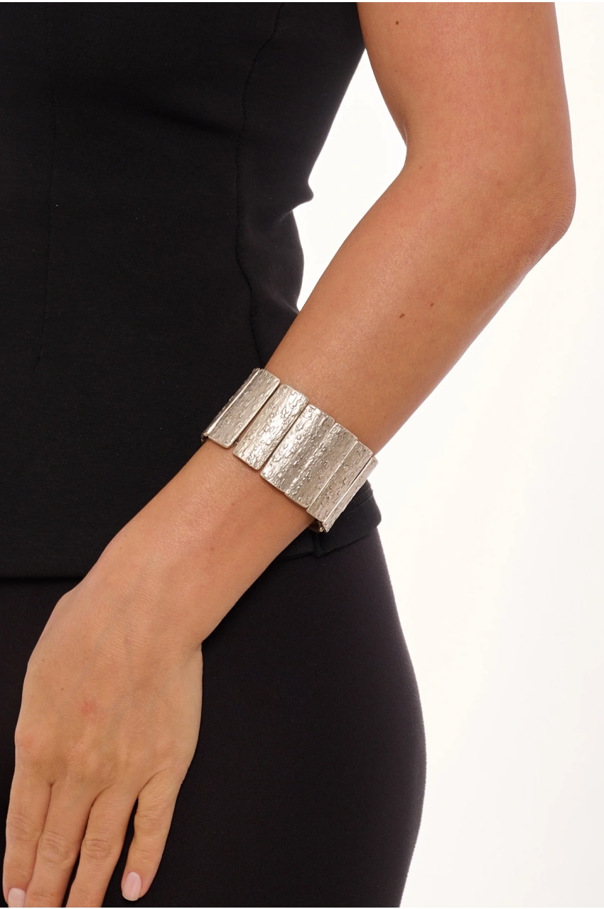 Kiraz Elastic Silver Plated Bracelet
