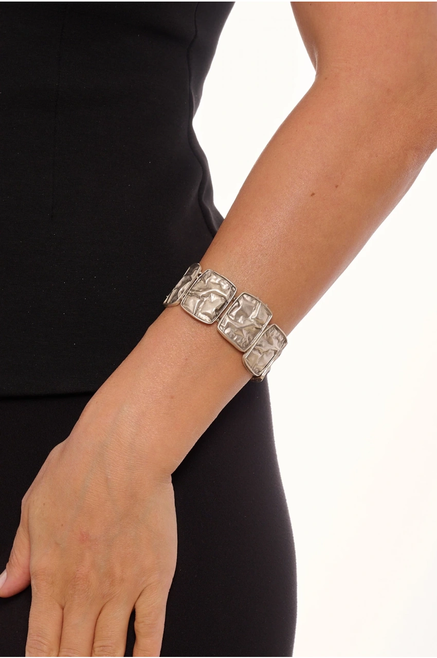 Kiraz Elastic Silver Plated Bracelet