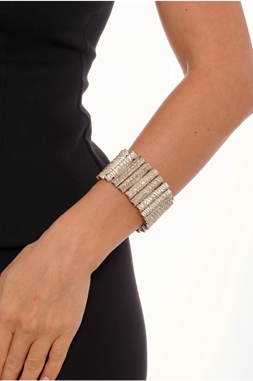 Kiraz Elastic Silver Plated Bracelet