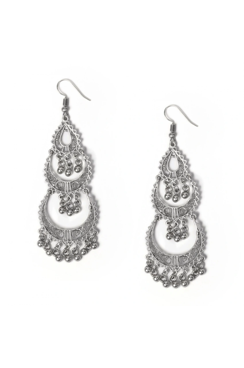 Beaded Tassel Hoop Earrings