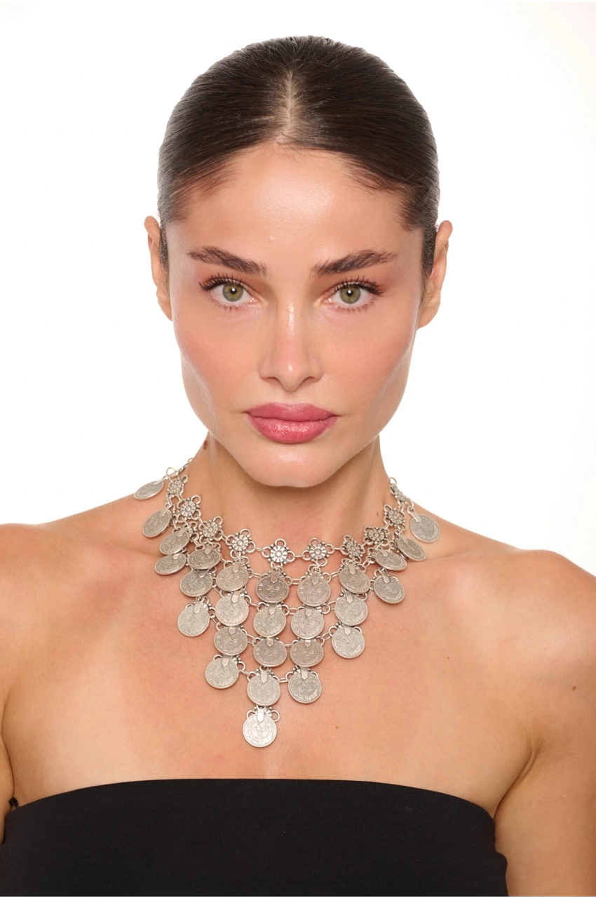 Kiraz Tuğra Silver Plated Necklace