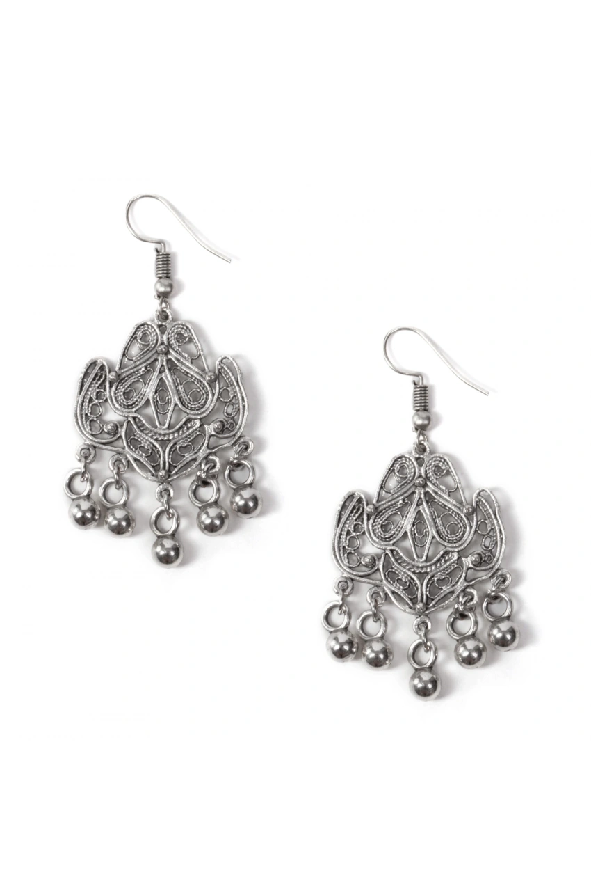 Ethnic Beaded Fringe Earrings