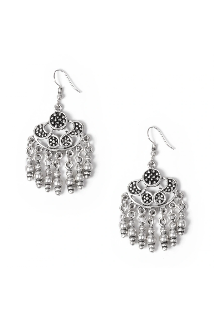 Ethnic Beaded Fringed Earrings