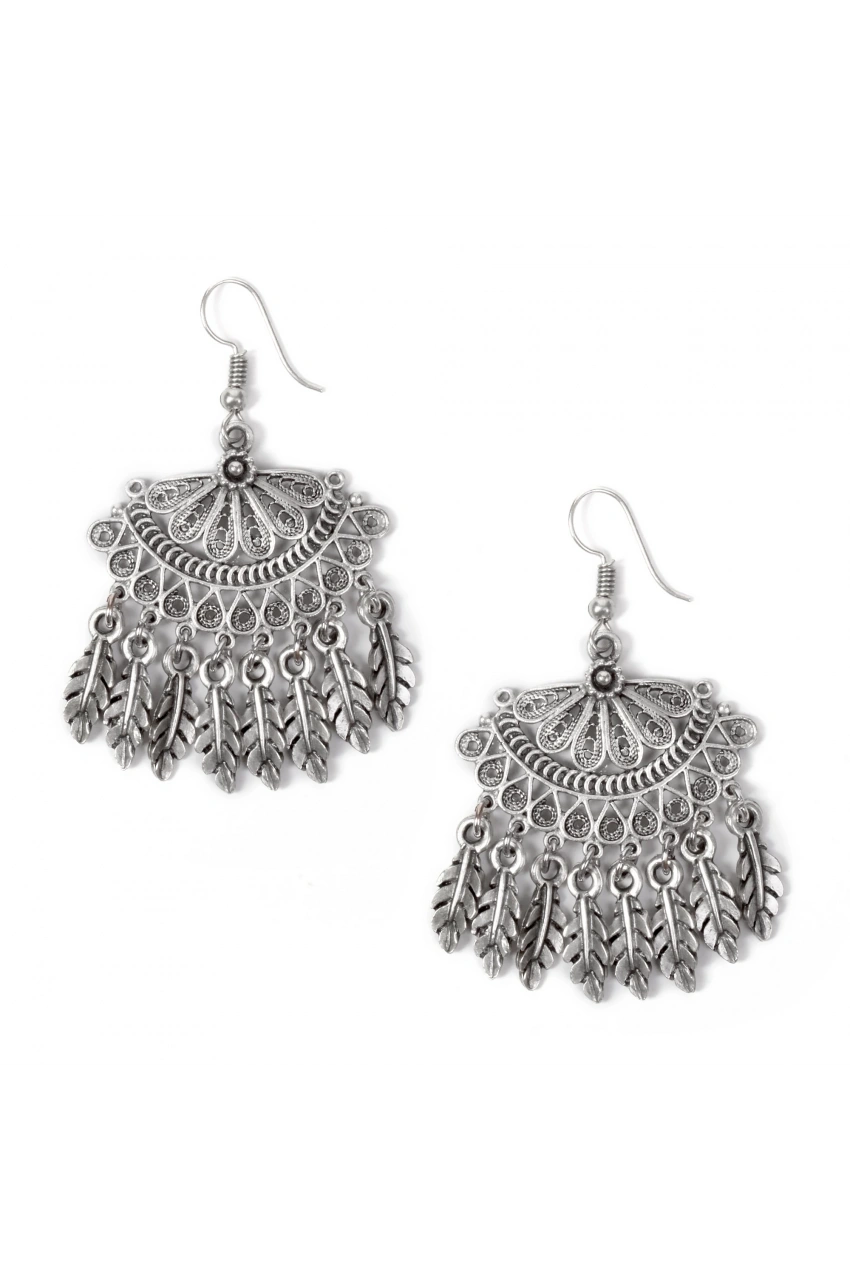 Ethnic Feather Fringe Earrings