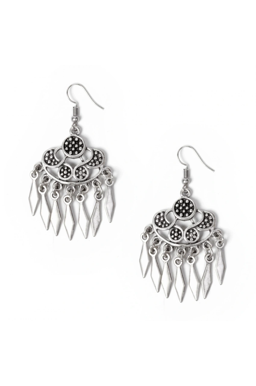 Ethnic Spearhead Fringe Earrings