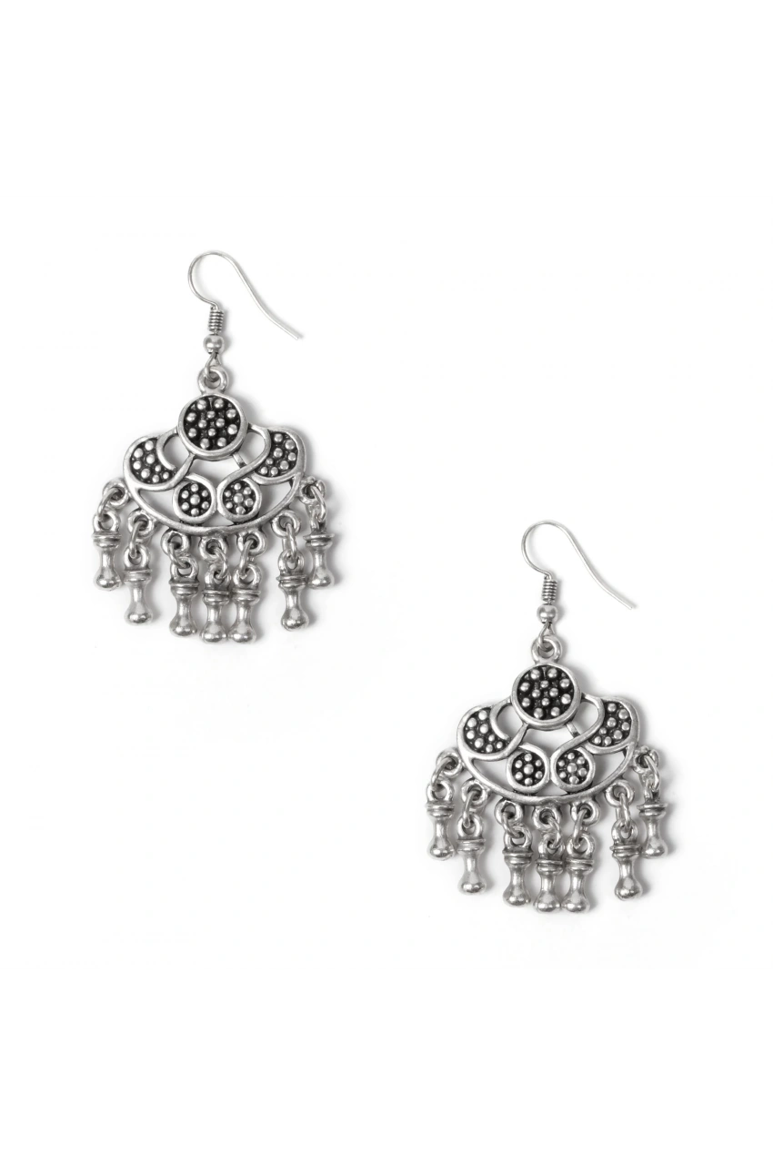 Ethnic Small Beaded Fringed Earrings