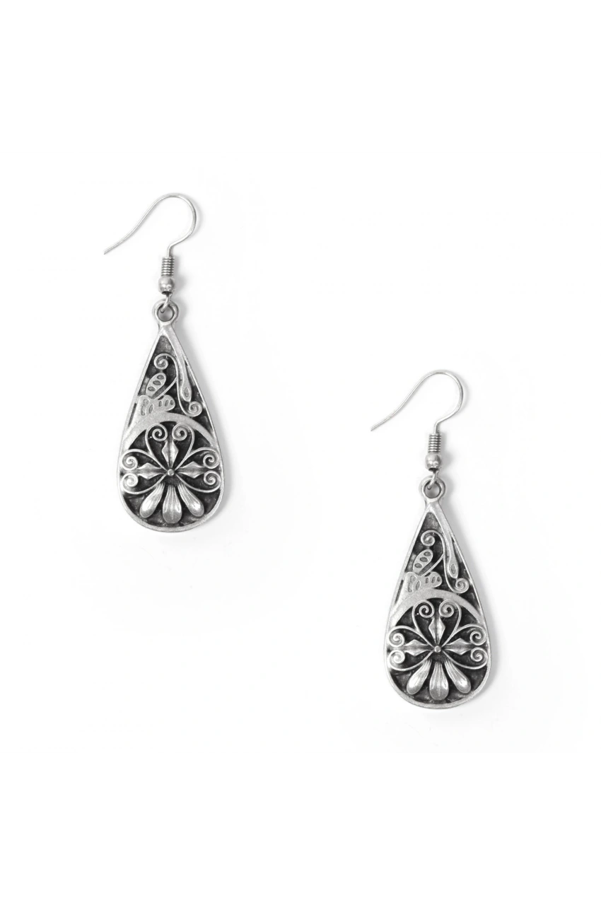 Floral Pattern Drop Earrings