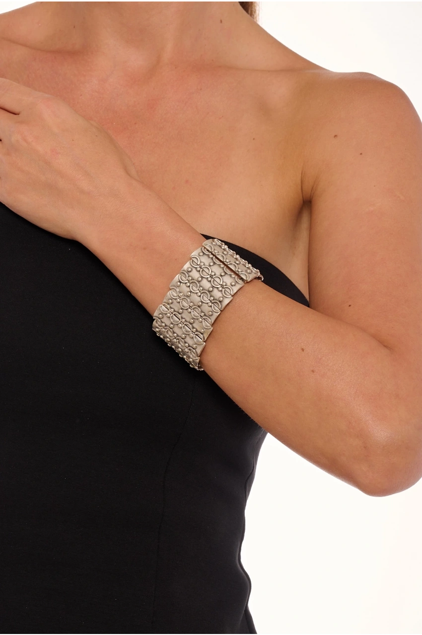 Kiraz Elastic Silver Plated Bracelet