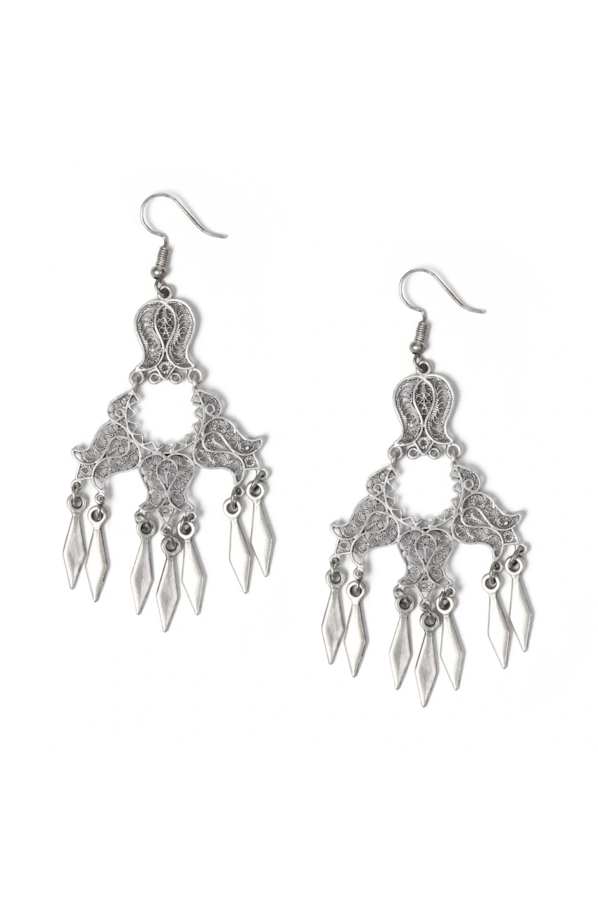 Spearhead Fringed, Tulip Earrings