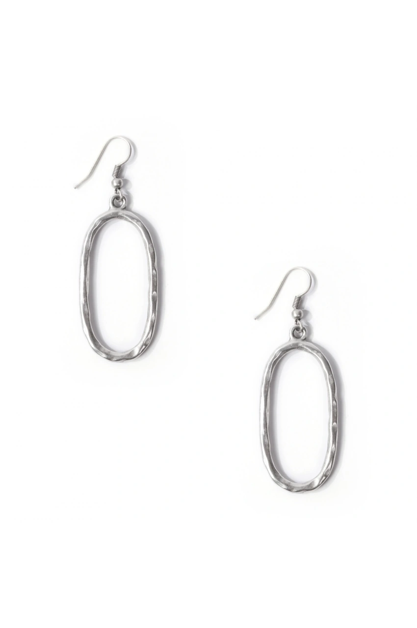 Hammered Oval Earring