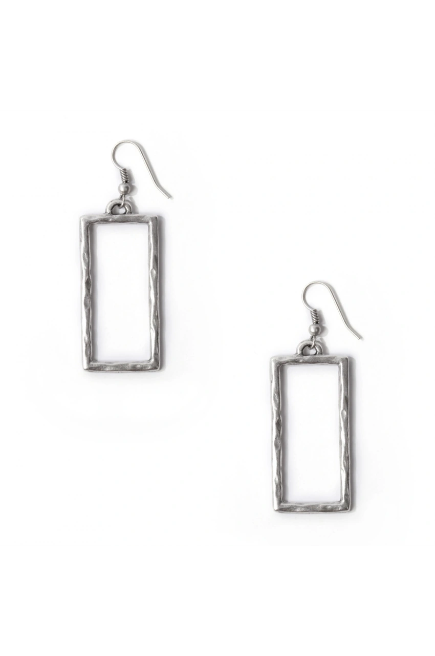 Hammered Rectangle Earring