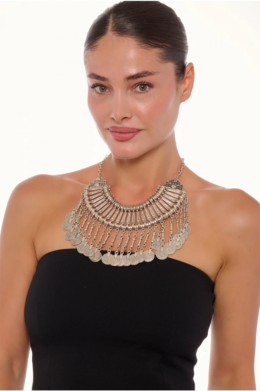 Kiraz Cleopatra Silver Plated Necklace
