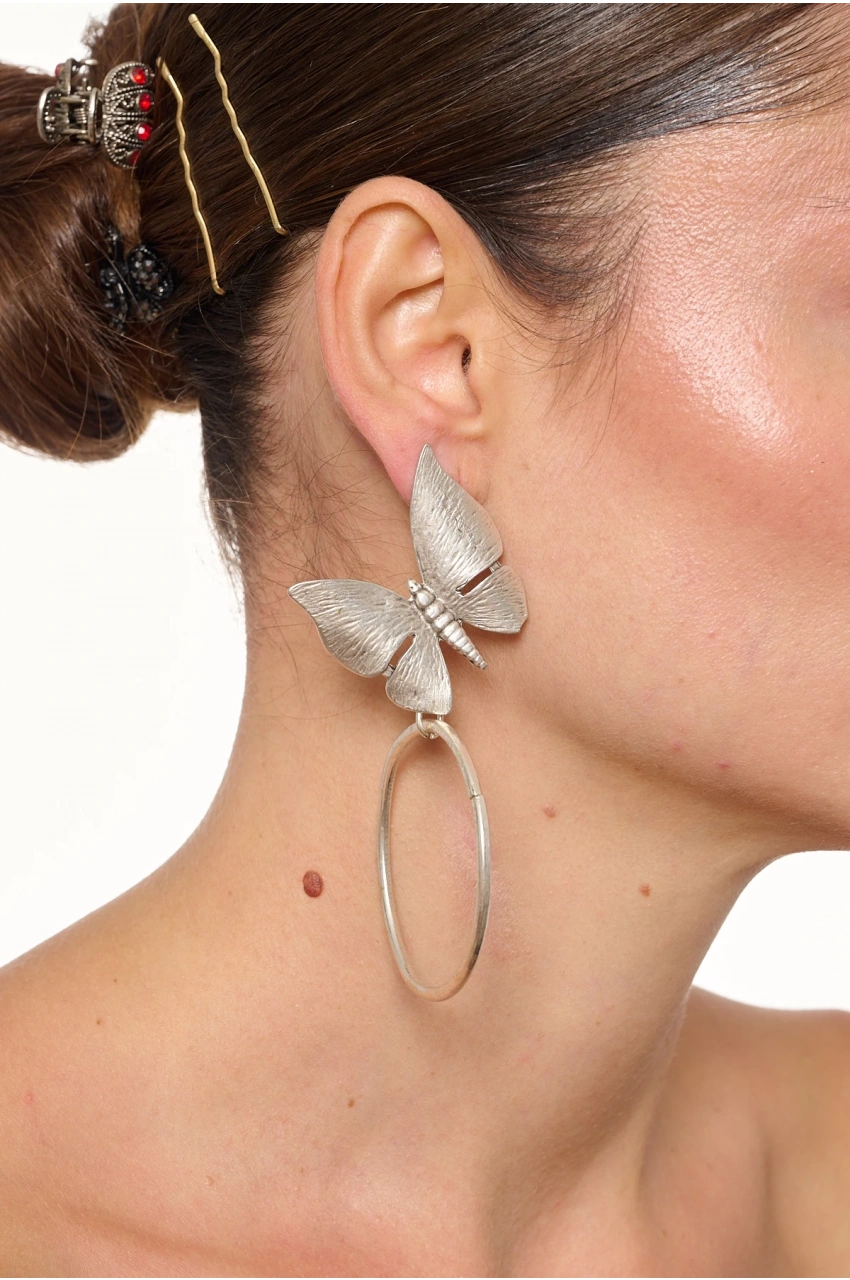 Kiraz Butterfly Silver Plated Earring