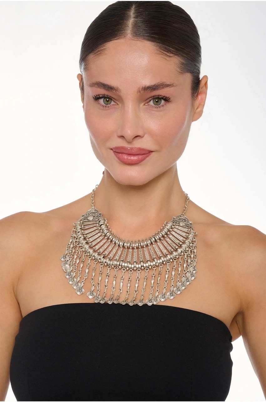 Kiraz Cleopatra Silver Plated Necklace