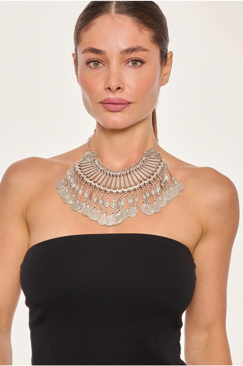 Kiraz Cleopatra Silver Plated Necklace