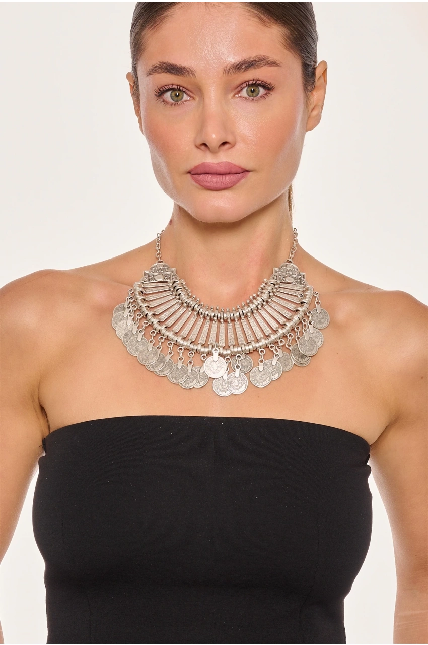 Kiraz Cleopatra Silver Plated Necklace