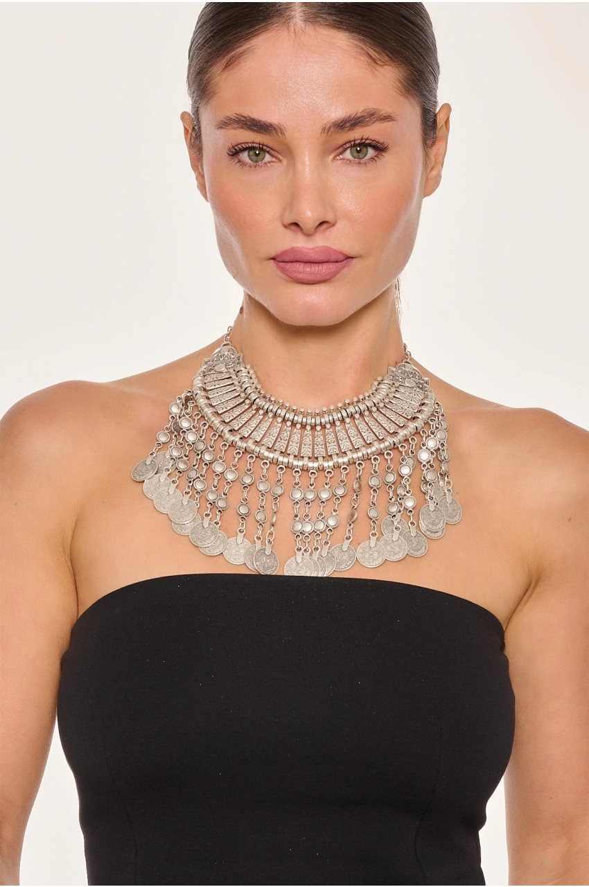 Kiraz Cleopatra Silver Plated Necklace