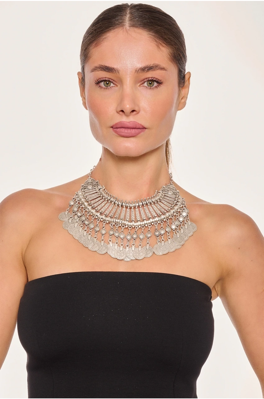 Kiraz Cleopatra Silver Plated Necklace