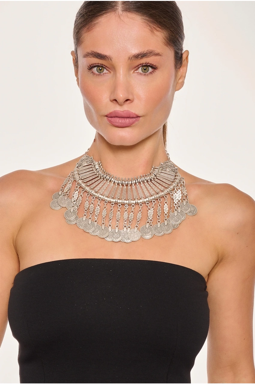 Kiraz Cleopatra Silver Plated Necklace