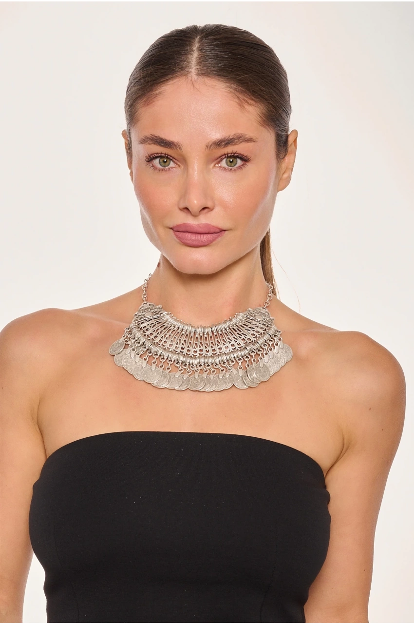 Kiraz Cleopatra Silver Plated Necklace