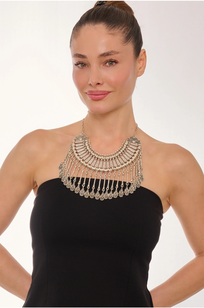 Kiraz Cleopatra Silver Plated Necklace