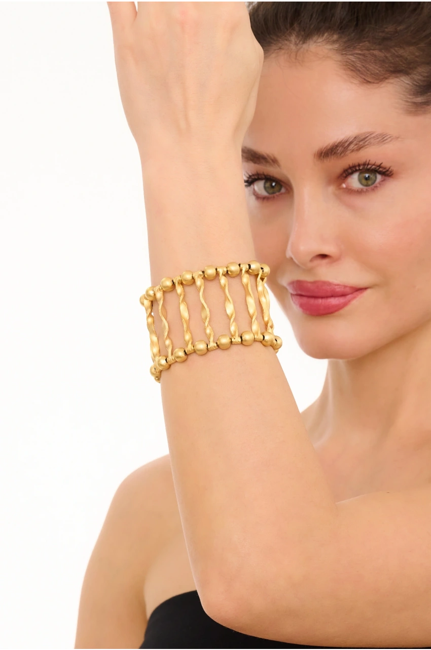 Kiraz Elastic Gold Plated Bracelet