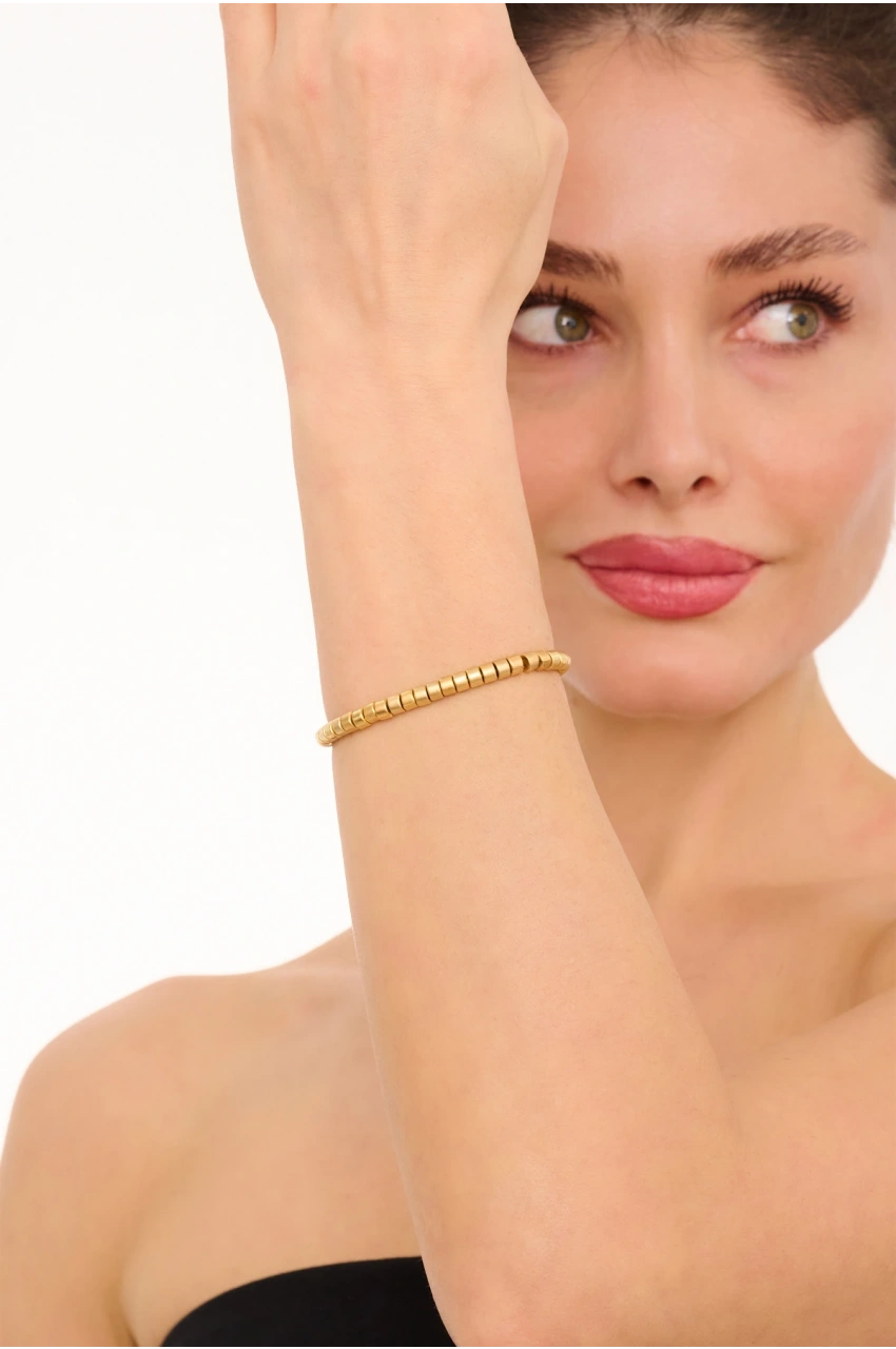 Kiraz Elastic Gold Plated Bracelet