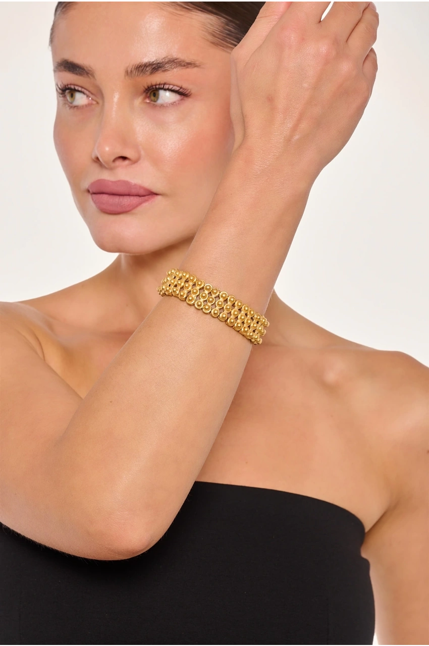 Kiraz Elastic Gold Plated Bracelet