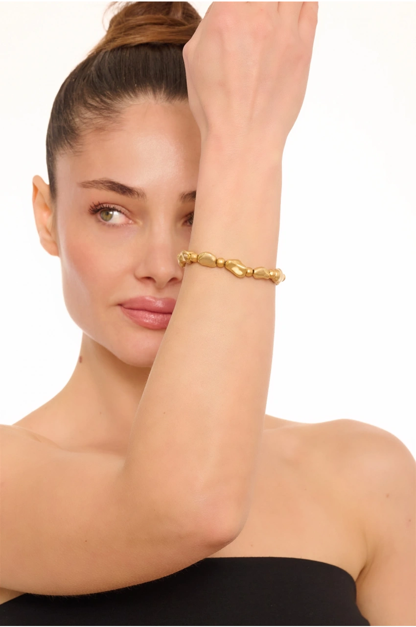 Kiraz Elastic Gold Plated Bracelet