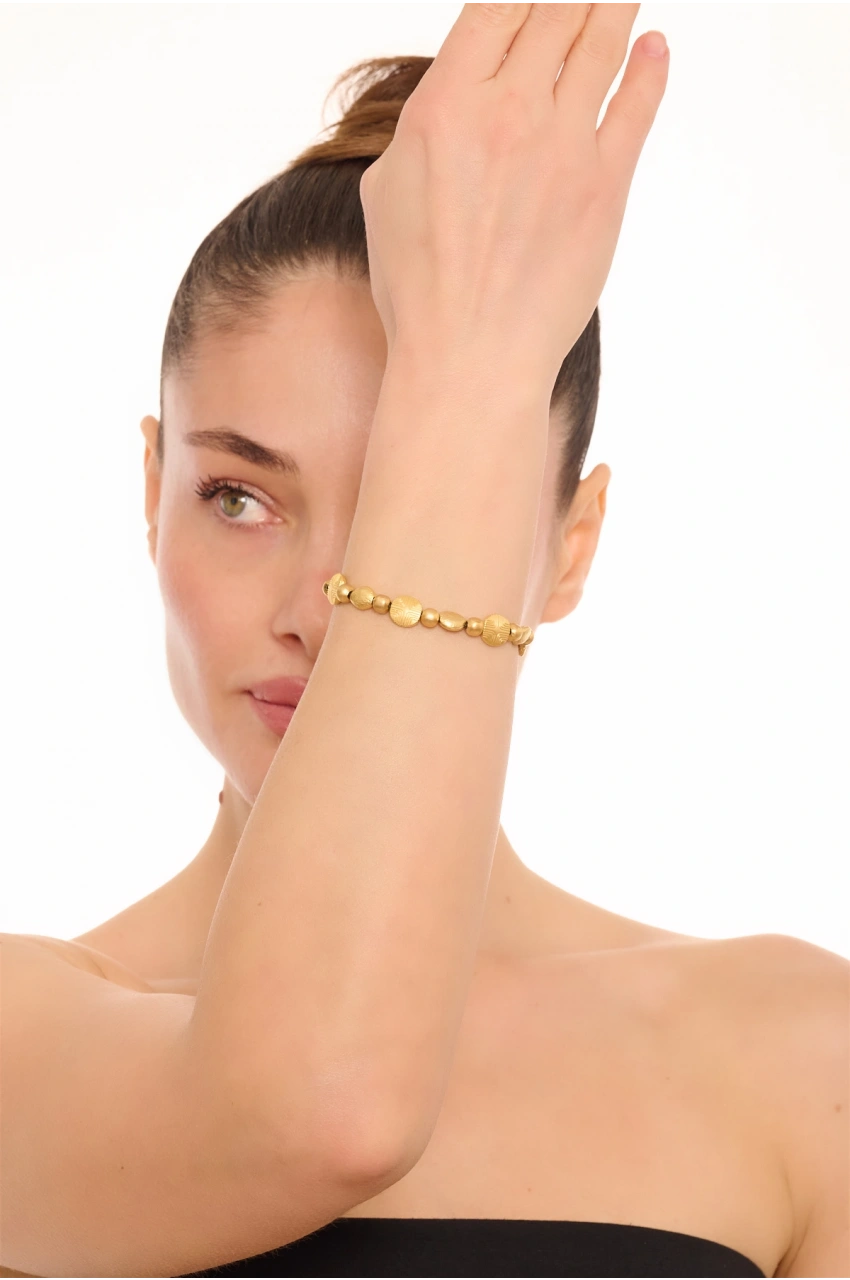 Kiraz Elastic Gold Plated Bracelet
