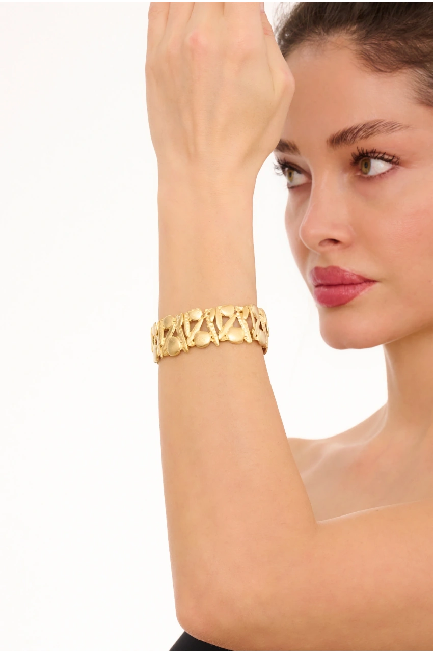 Kiraz Elastic Gold Plated Bracelet
