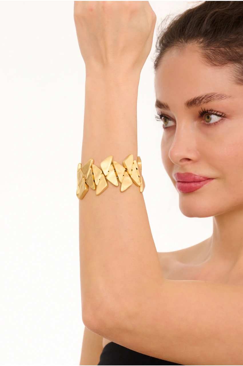Kiraz Elastic Gold Plated Bracelet